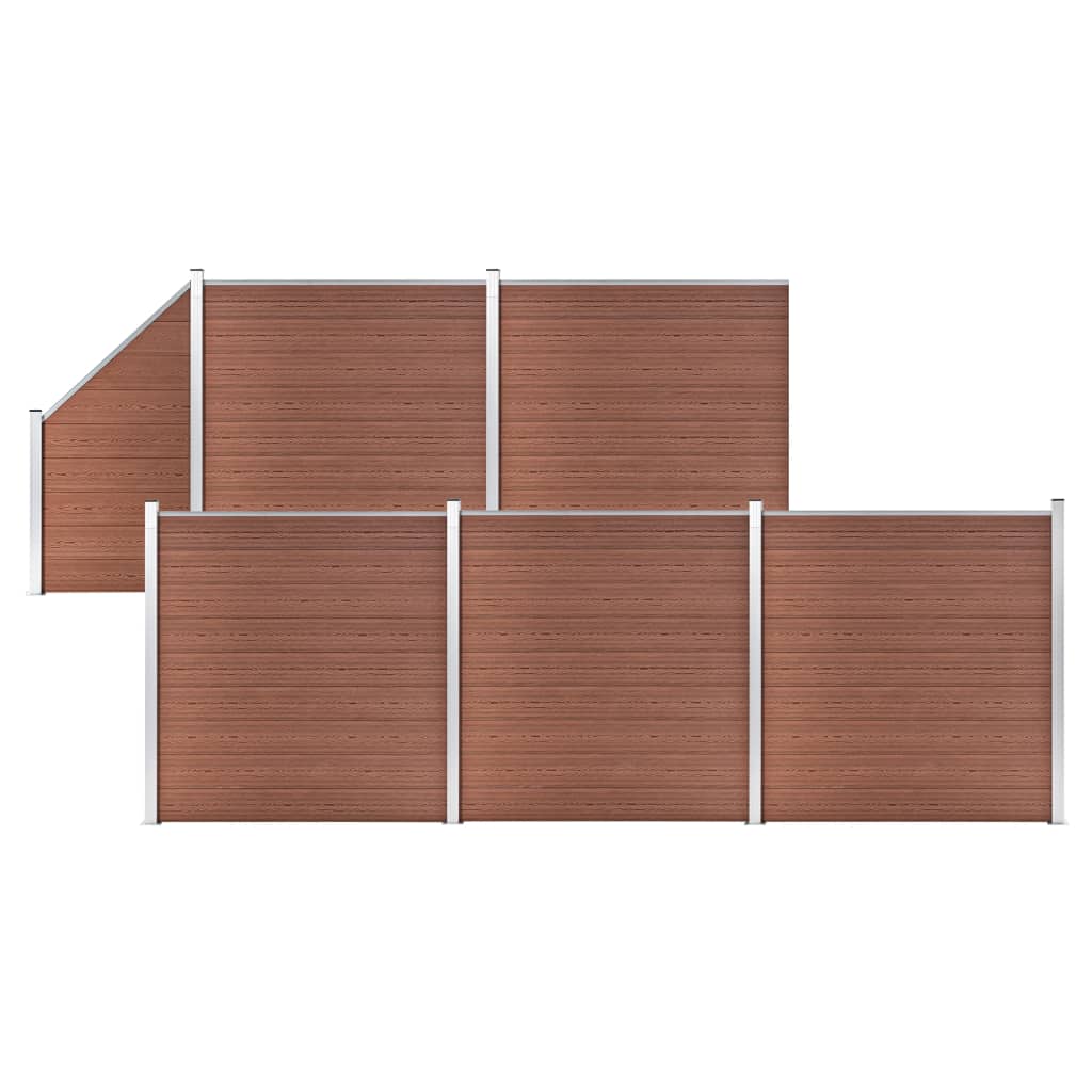 foto del prodotto vidaxl pannelli recinzione 5 quadrati 1 inclinato 965x186 cm marrone