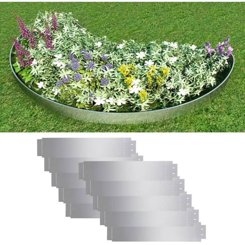 foto del prodotto vidaxl pannelli recinzione per prato in acciaio zincato 100x20 cm vari pezzi modelli 10 pz