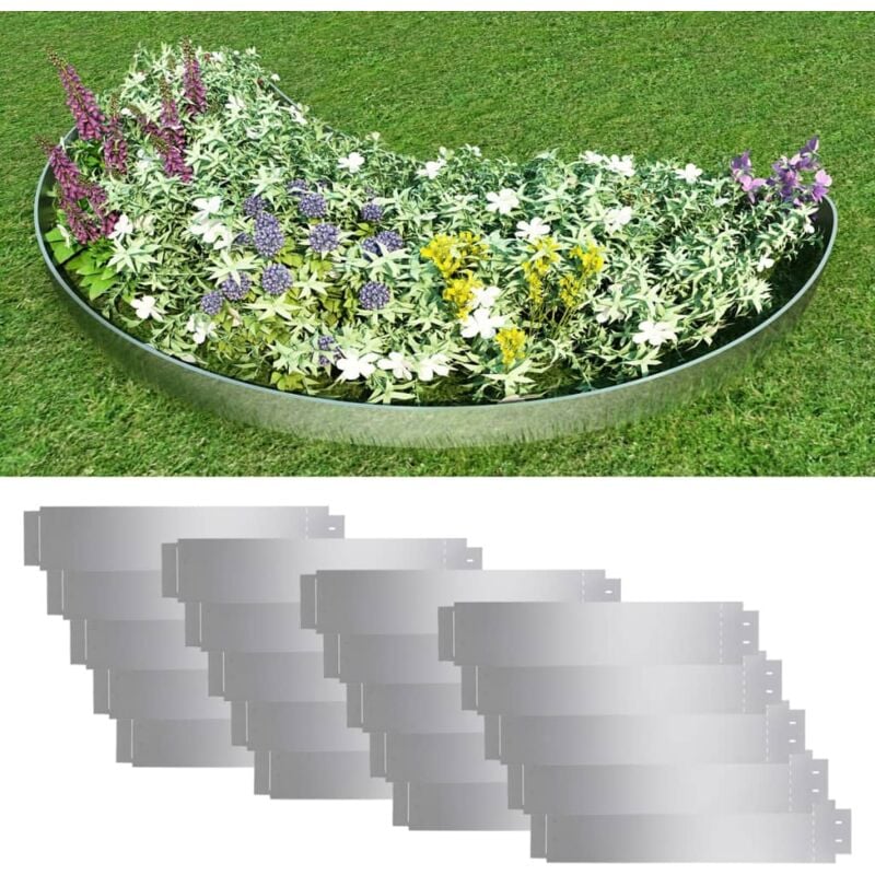 foto del prodotto vidaxl pannelli recinzione per prato in acciaio zincato 100x20 cm vari pezzi modelli 20 pz