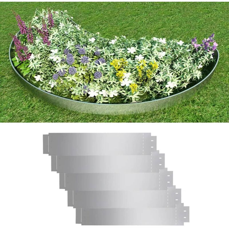 foto del prodotto vidaxl pannelli recinzione per prato in acciaio zincato 100x20 cm vari pezzi modelli 5 pz