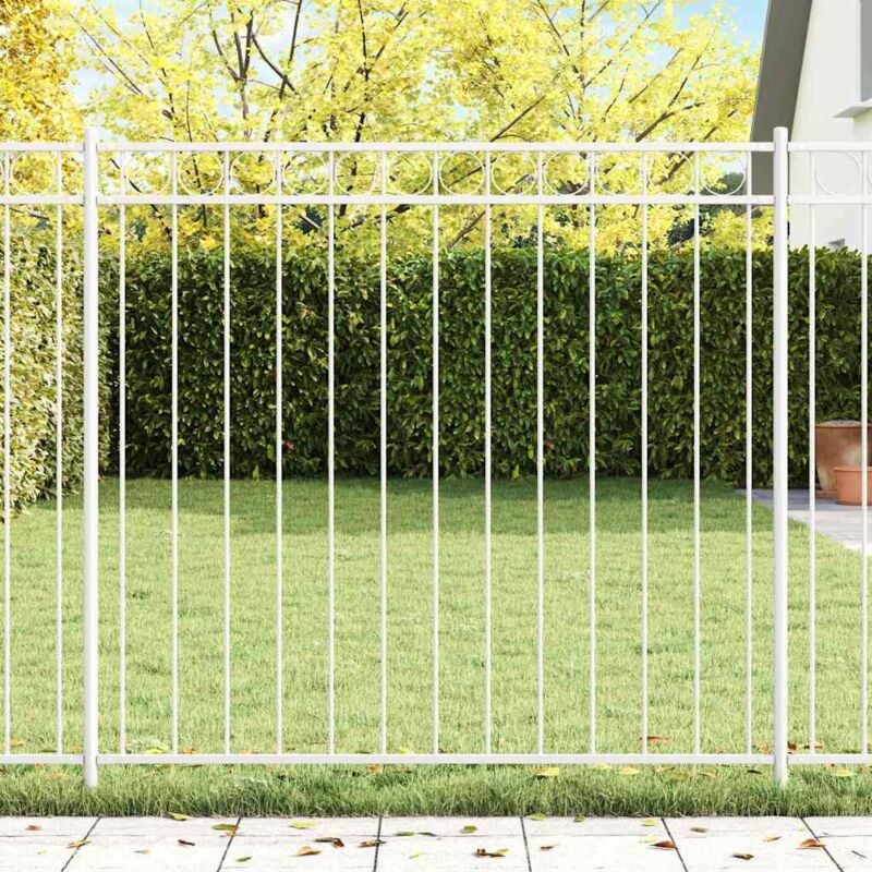 foto del prodotto vidaxl pannello di recinzione bianco 1,7x1,5 m in acciaio