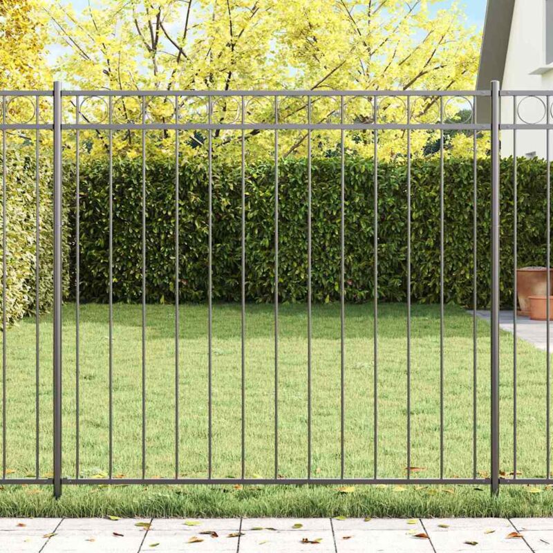foto del prodotto vidaxl pannello di recinzione grigio 1,7x1,2 m in acciaio