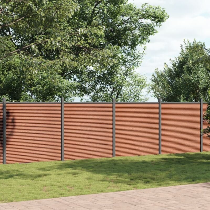 foto del prodotto vidaxl pannello di recinzione marrone 872x186 cm in wpc