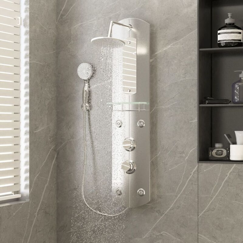 foto del prodotto vidaxl pannello doccia 25x43x110 cm argento
