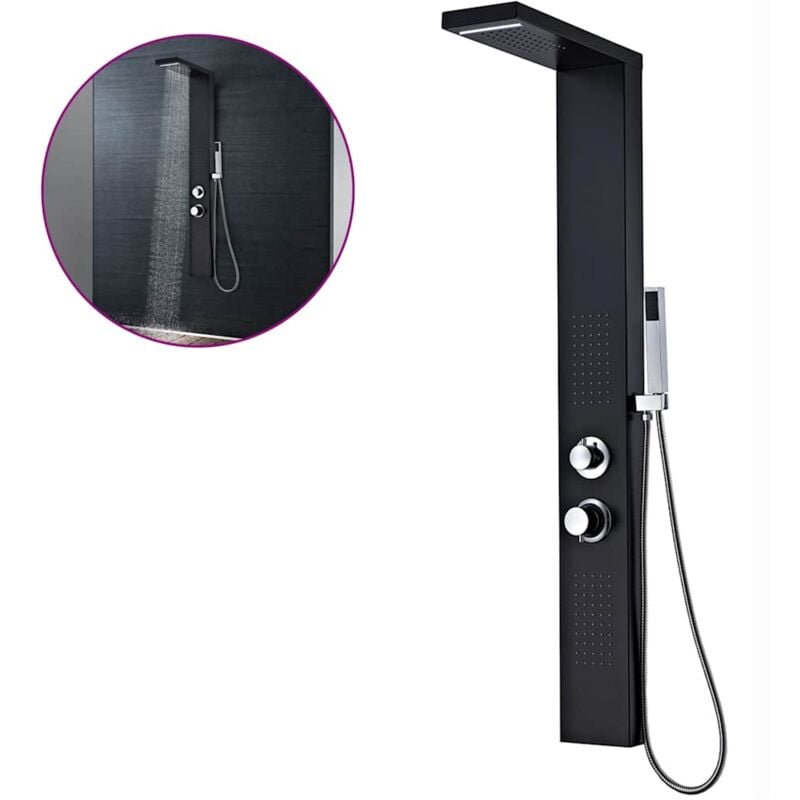 foto del prodotto vidaxl pannello doccia in acciaio inossidabile quadrato moderno vari colori colore nero opaco