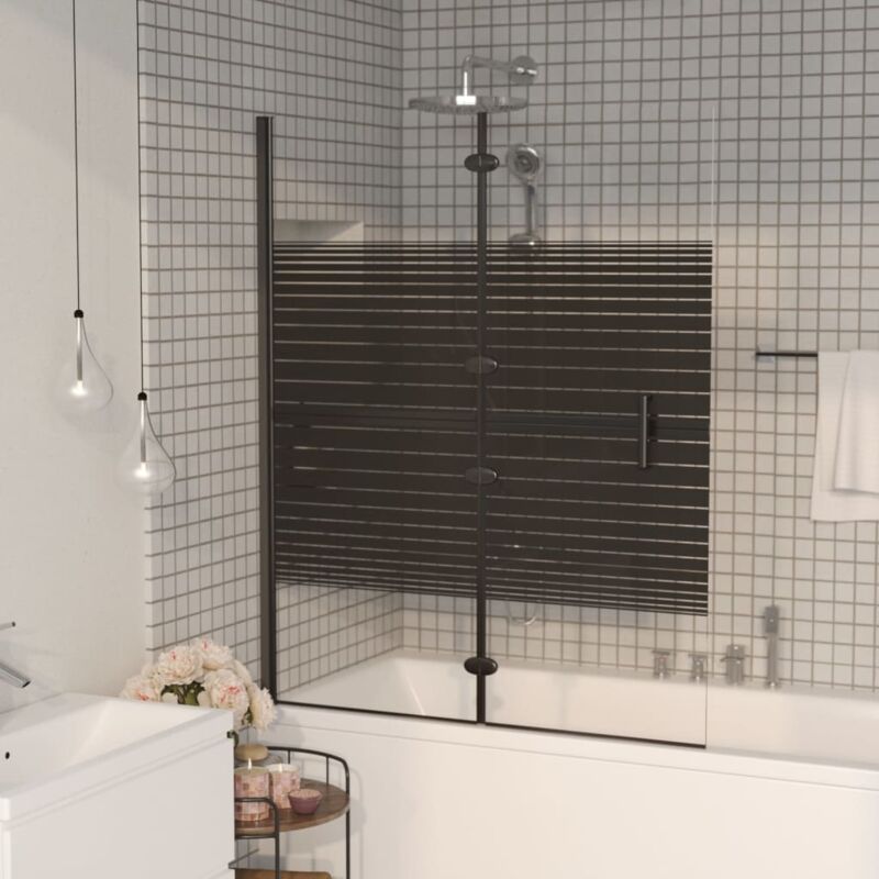 foto del prodotto vidaxl pannello doccia pieghevole in esg 100x140 cm nero