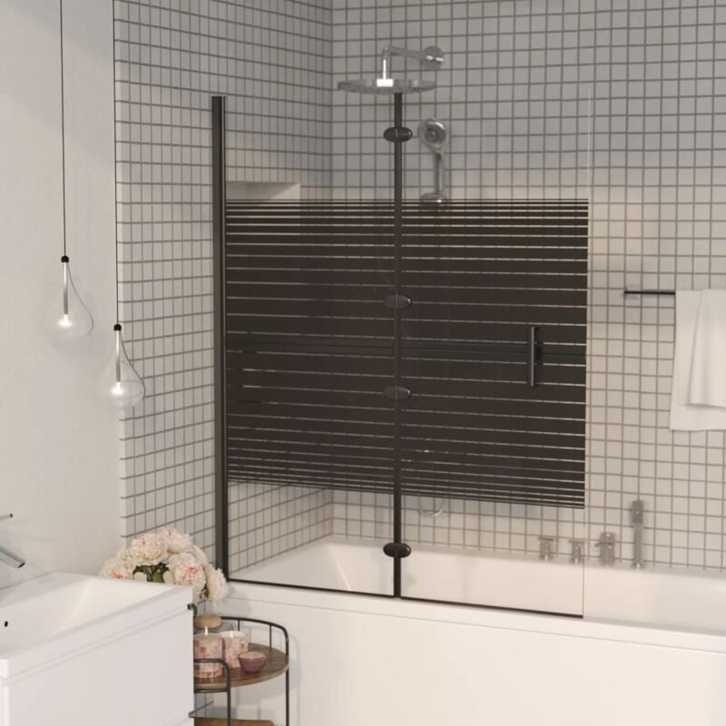 foto del prodotto vidaxl pannello doccia pieghevole in esg 120x140 cm nero