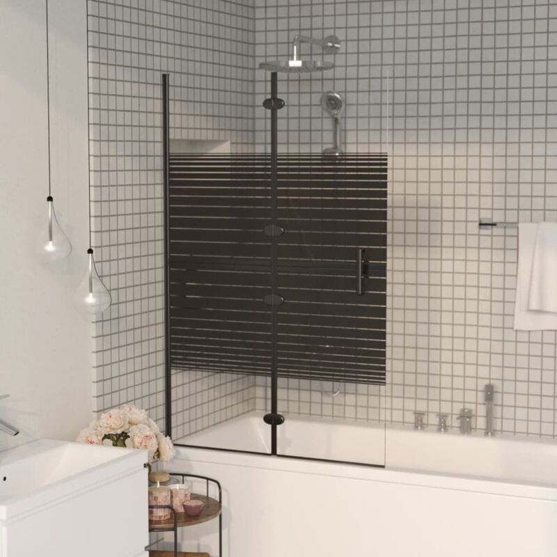 foto del prodotto vidaxl pannello doccia pieghevole in esg 80x140 cm nero
