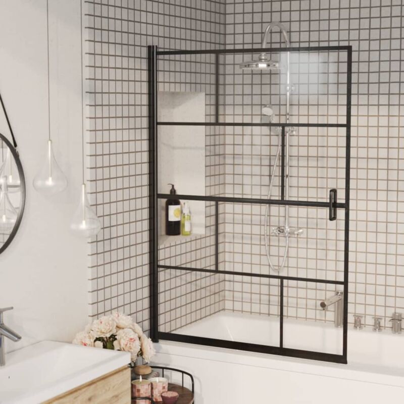 foto del prodotto vidaxl pannello per box doccia in esg 100x140 cm nero 516388