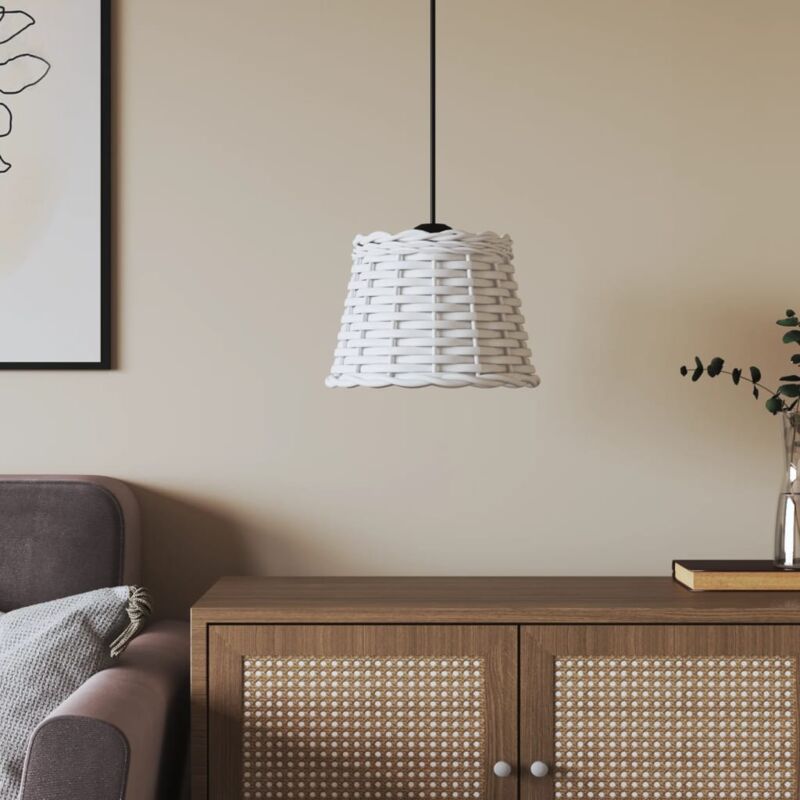 foto del prodotto vidaxl paralume da soffitto bianco 20x15 cm in vimini