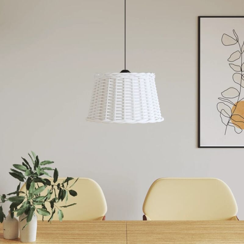 foto del prodotto vidaxl paralume da soffitto bianco 45x28 cm in vimini
