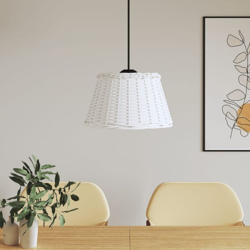 foto del prodotto vidaxl paralume da soffitto bianco 50x30 cm in vimini