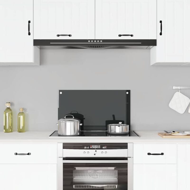 foto del prodotto vidaxl paraschizzi per cucina nero in vetro temperato alta protezione vari dimensioni dimensioni 70 x 40 cm