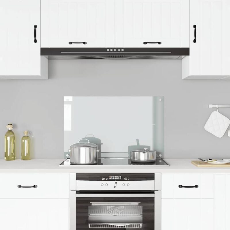 foto del prodotto vidaxl paraschizzi per cucina trasparente in vetro temperato alta protezione vari dimensioni dimensioni 80 x 50 cm