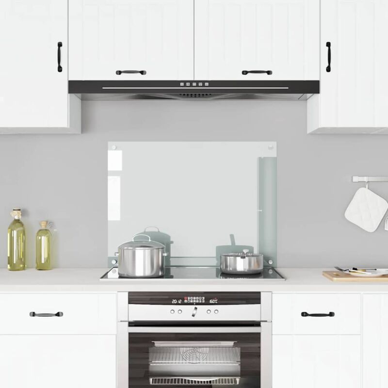 foto del prodotto vidaxl paraschizzi per cucina trasparente in vetro temperato alta protezione vari dimensioni dimensioni 80 x 60 cm