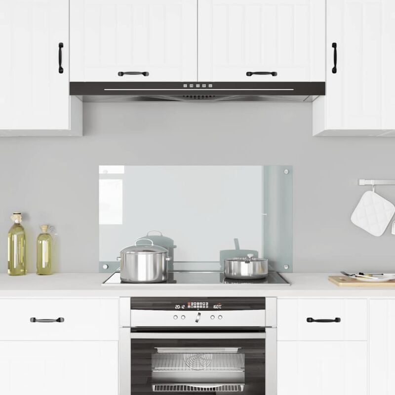 foto del prodotto vidaxl paraschizzi per cucina trasparente in vetro temperato alta protezione vari dimensioni dimensioni 90 x 50 cm