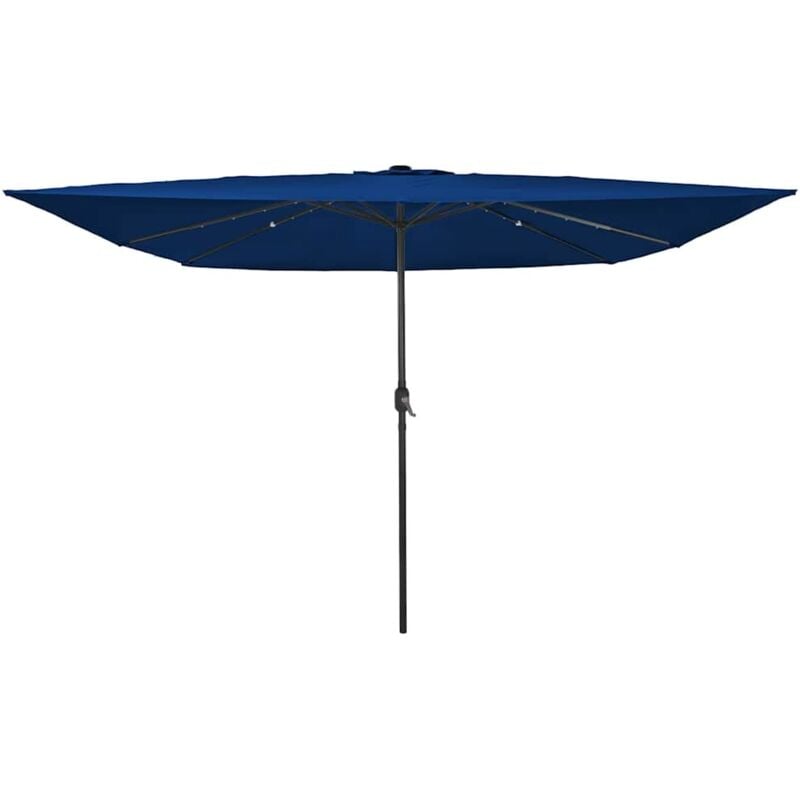 foto del prodotto vidaxl parasol da giardino quadrato con luci led 295x245 cm blu azzurro