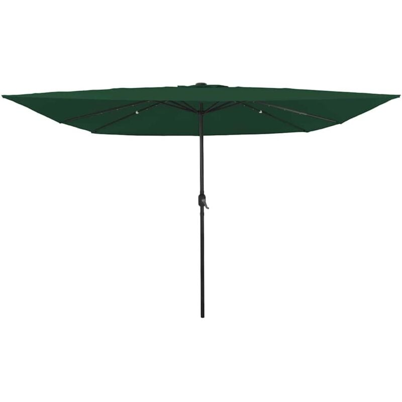 foto del prodotto vidaxl parasol quadrato da giardino con luci led, 295x245 cm, verde
