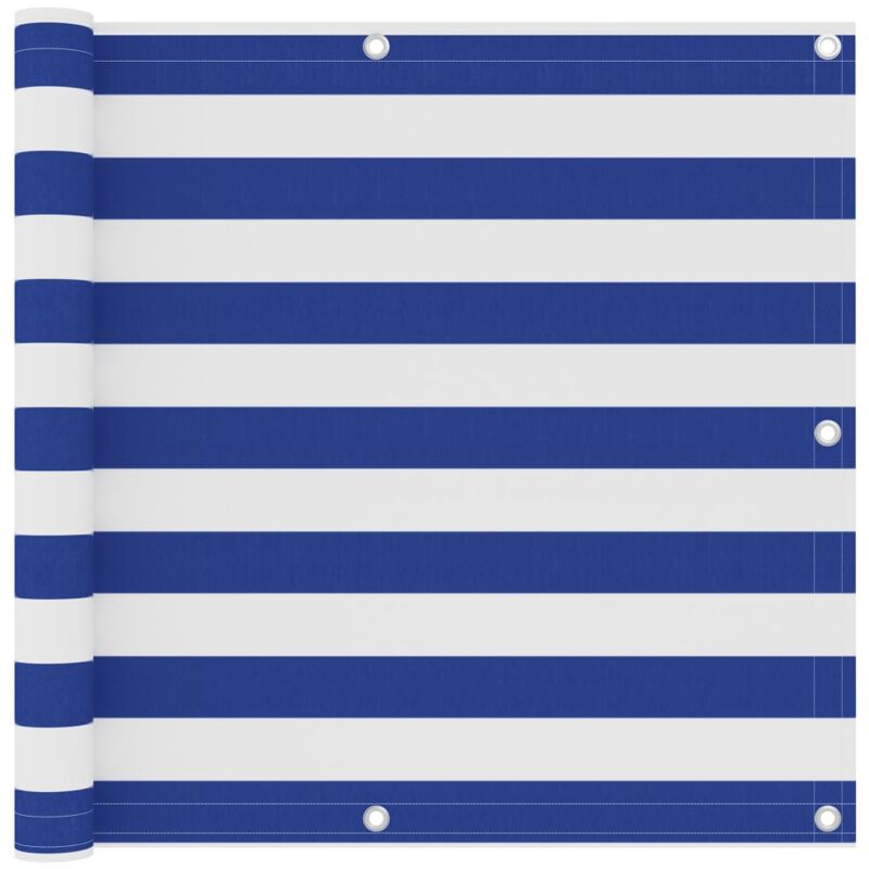 foto del prodotto vidaxl paravento balcone bianco e blu 90x600 cm tessuto oxford