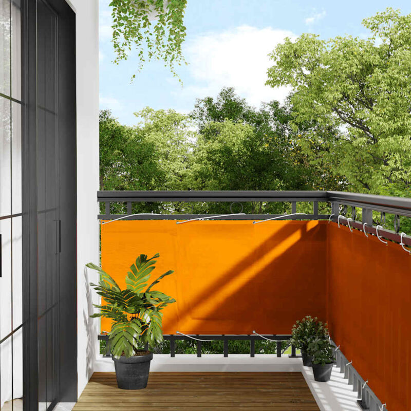 foto del prodotto vidaxl paravento da balcone arancione 75x800 cm 100 poliestere oxford