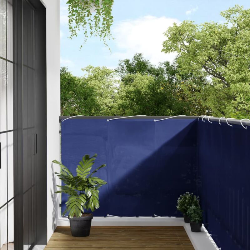 foto del prodotto vidaxl paravento da balcone blu 120x700 cm 100 poliestere oxford