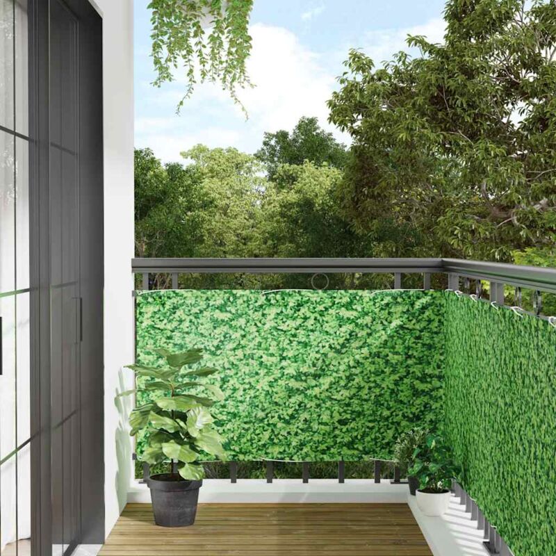 foto del prodotto vidaxl paravento da balcone con aspetto pianta verde 600x75 cm pvc