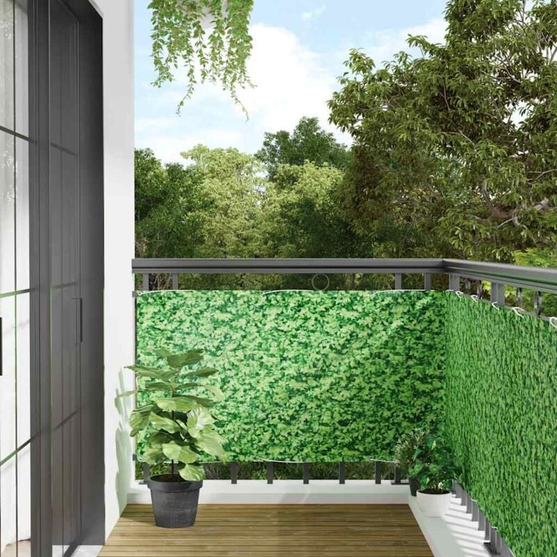 foto del prodotto vidaxl paravento da balcone con aspetto pianta verde 600x90 cm pvc
