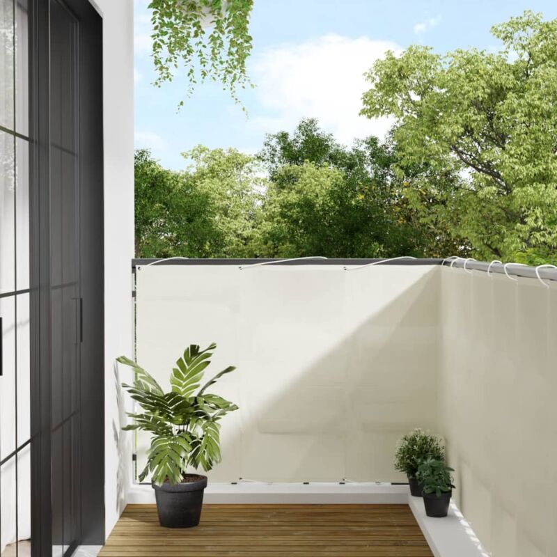 foto del prodotto vidaxl paravento da balcone crema 120x700 cm 100 poliestere oxford