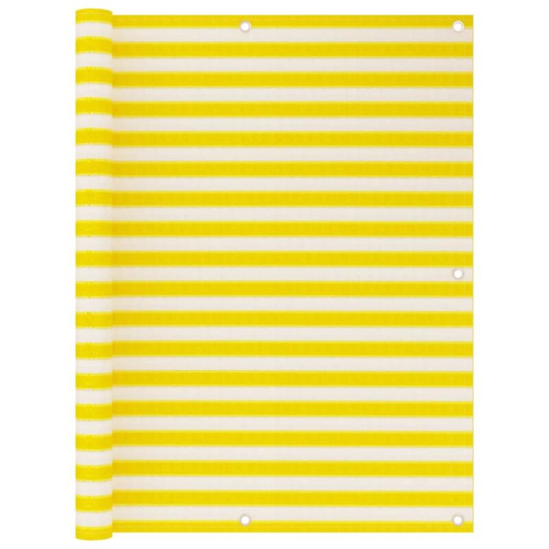 foto del prodotto vidaxl paravento da balcone giallo e bianco 120x500 cm in hdpe