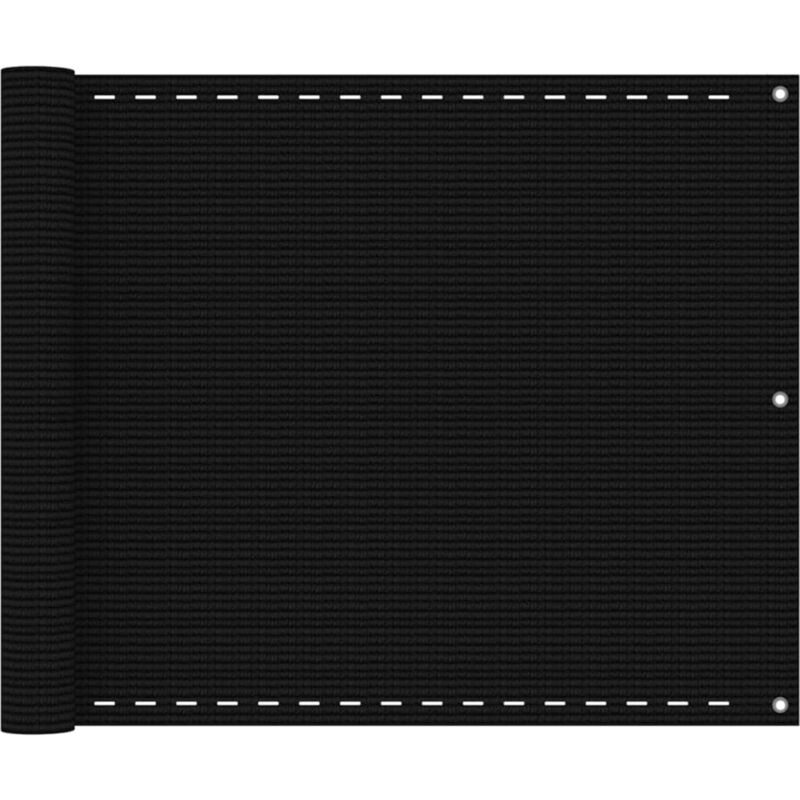 foto del prodotto vidaxl paravento da balcone nero 75x400 cm in hdpe