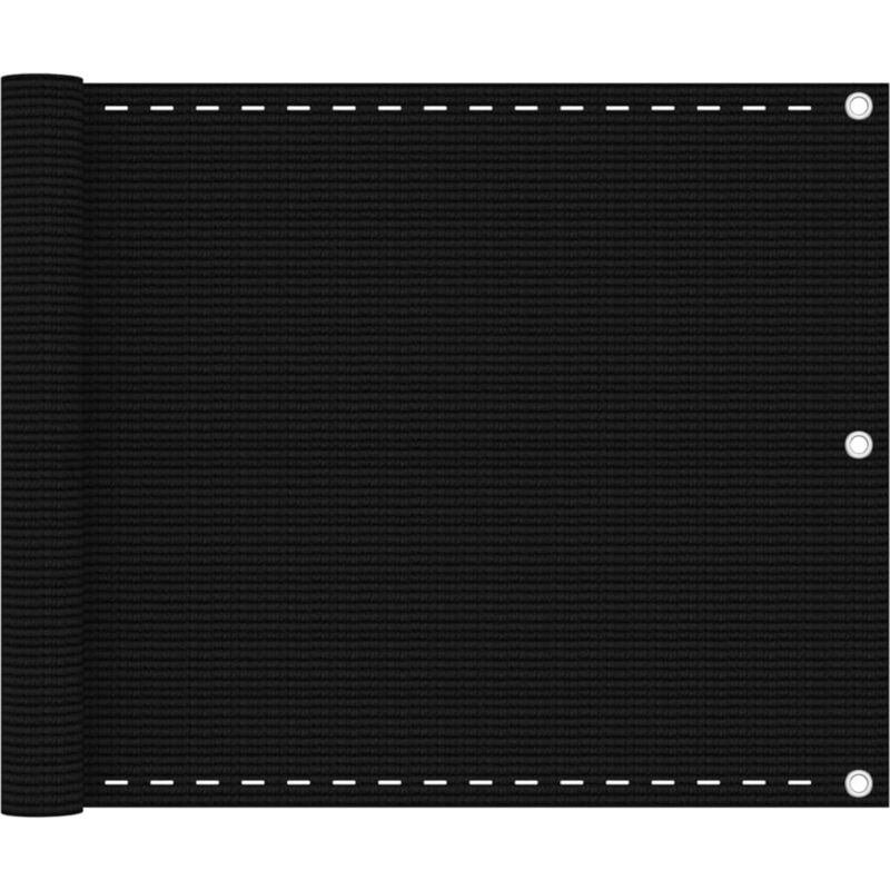 foto del prodotto vidaxl paravento da balcone nero 75x600 cm in hdpe
