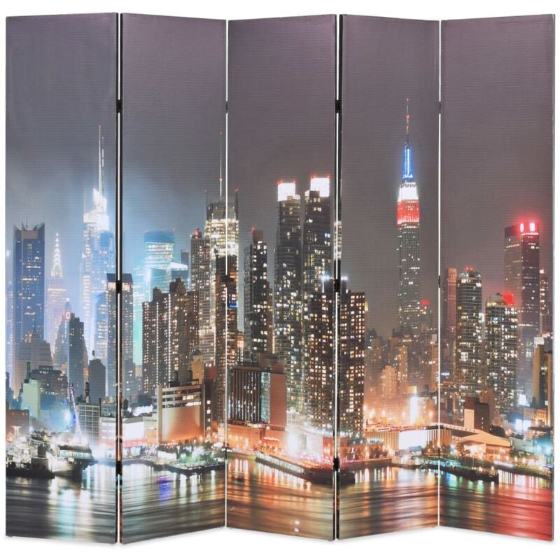 foto del prodotto vidaxl paravento pieghevole 200x170 cm stampa new york di notte