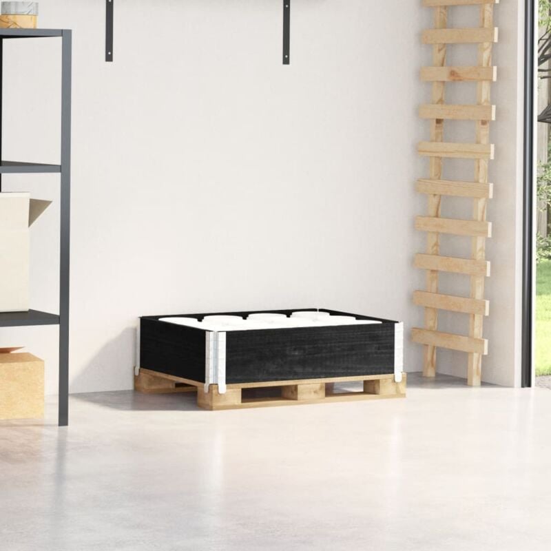 foto del prodotto vidaxl paretale per pallet nero 80x60 cm in legno massello di pino