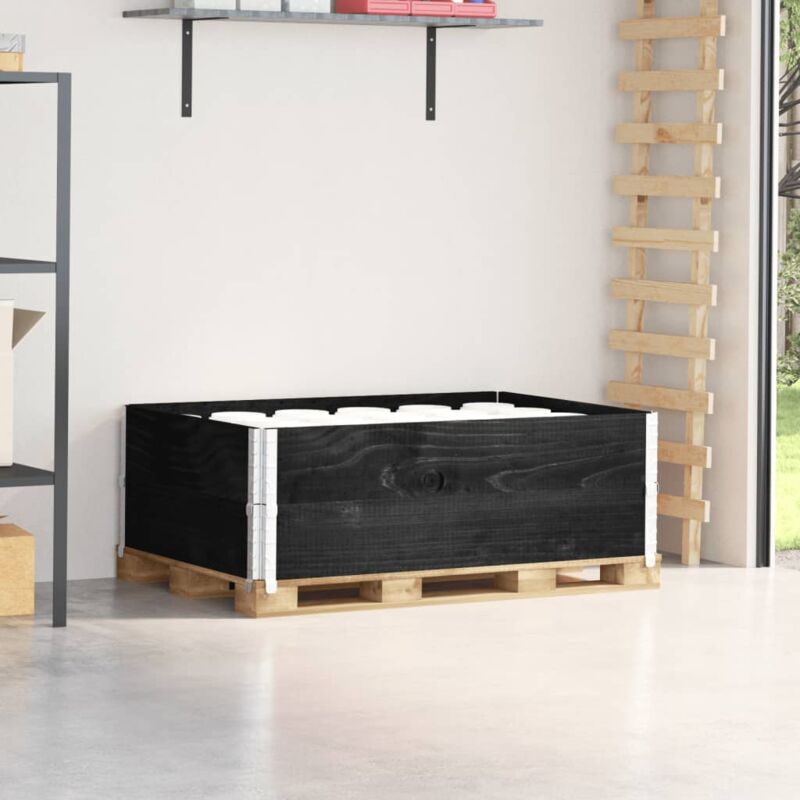 foto del prodotto vidaxl paretali per pallet 2 pz neri 120x80cm legno massello di pino