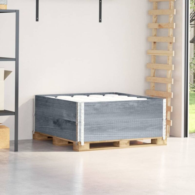 foto del prodotto vidaxl paretali per pallet 2pz grigi 100x100cm legno massello di pino