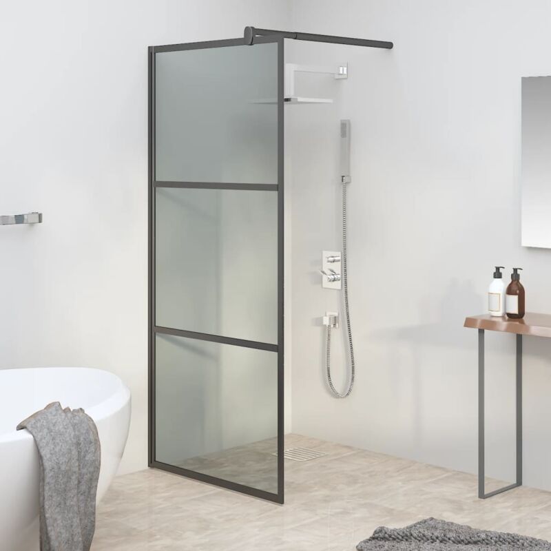 foto del prodotto vidaxl parete doccia walk in 80x195 cm in vetro scuro esg nero 496536