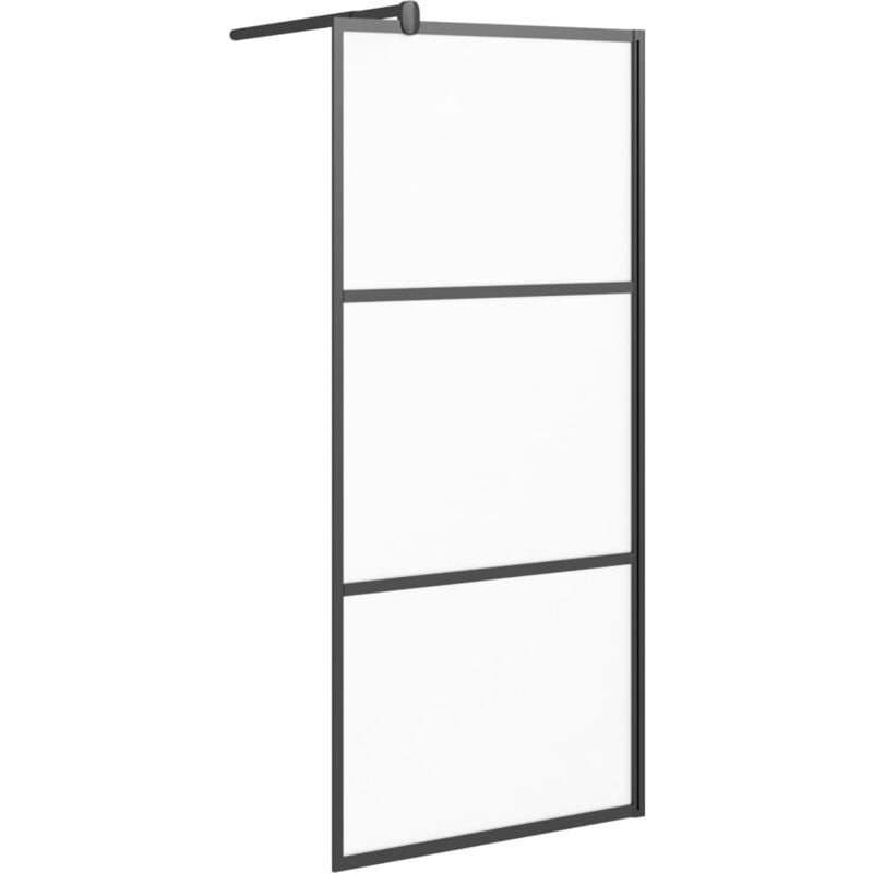 foto del prodotto vidaxl parete doccia walk in 80x195 cm in vetro smerigliato esg nero