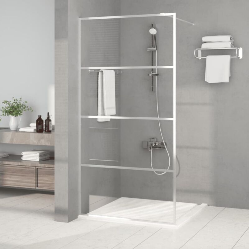 foto del prodotto vidaxl parete doccia walk in argento 100x195 cm vetro trasparente esg