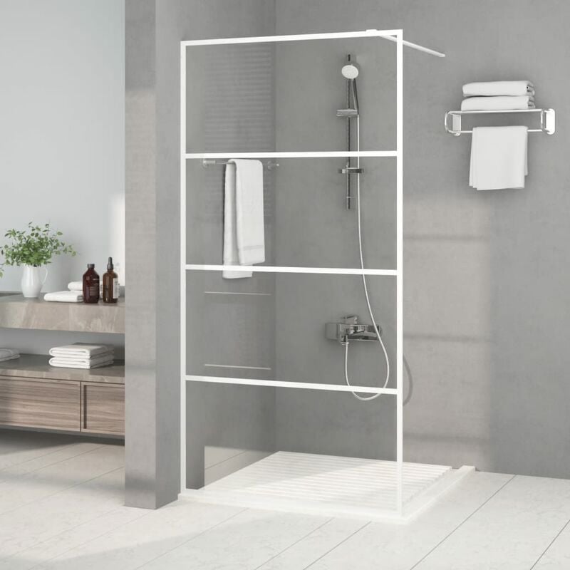 foto del prodotto vidaxl parete doccia walk in bianca 100x195 cm vetro trasparente esg 104703
