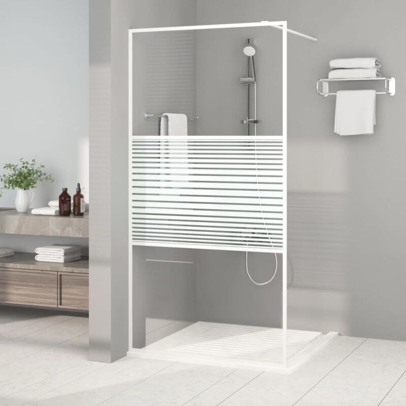 foto del prodotto vidaxl parete doccia walk in bianca 100x195 cm vetro trasparente esg 497507