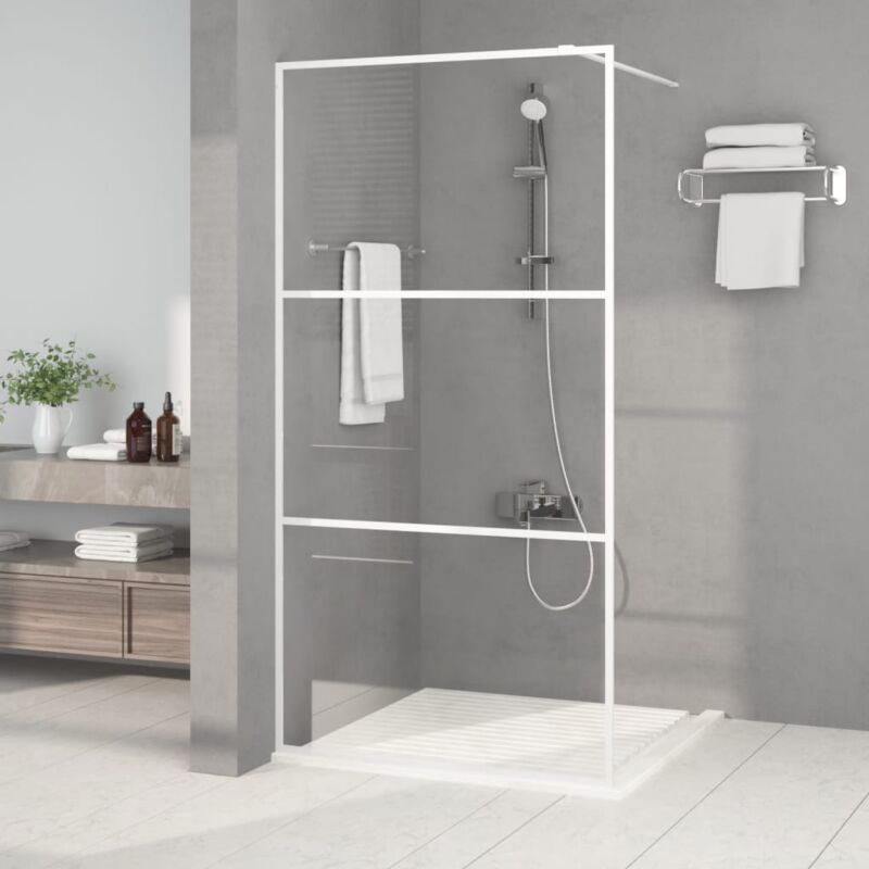 foto del prodotto vidaxl parete doccia walk in bianca 100x195 cm vetro trasparente esg 659416