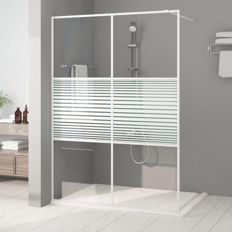 foto del prodotto vidaxl parete doccia walk in bianca 140x195 cm vetro trasparente esg 353144