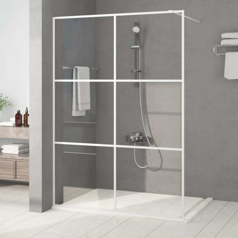 foto del prodotto vidaxl parete doccia walk in bianca 140x195 cm vetro trasparente esg 529225