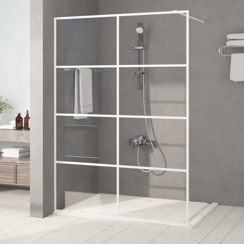 foto del prodotto vidaxl parete doccia walk in bianca 140x195 cm vetro trasparente esg 577668