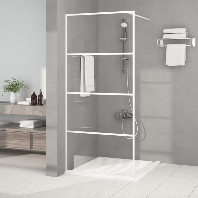 foto del prodotto vidaxl parete doccia walk in bianca 90x195 cm vetro trasparente esg 377489