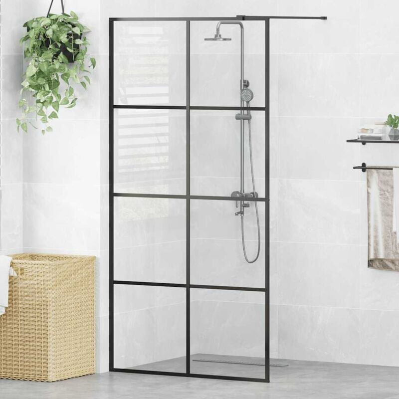 foto del prodotto vidaxl parete per doccia elegante con struttura nera a griglia 2x4 varie misure dimensioni 100 x 195 cm