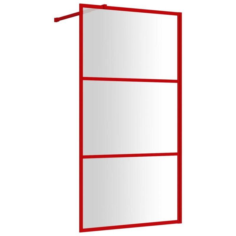 foto del prodotto vidaxl parete per doccia walk in vetro trasparente esg 115x195cm rossa