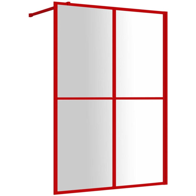 foto del prodotto vidaxl parete per doccia walk in vetro trasparente esg 140x195cm rossa