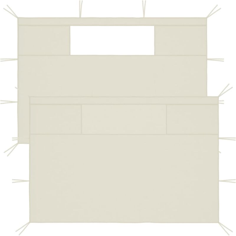 foto del prodotto vidaxl pareti con finestre per gazebo 2 pz crema