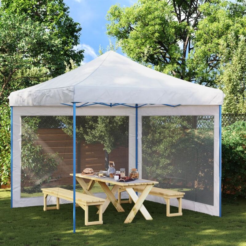 foto del prodotto vidaxl pareti per tendostruttura 2 pz bianco e nero in rete